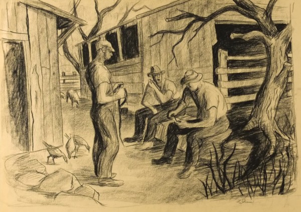 "Three Figures in Conversation" named by CLL by Fred Shane, Image 1.