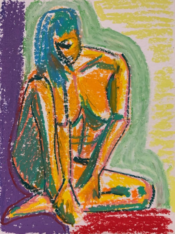 Seated Figure in Blue by Tia Koulianos