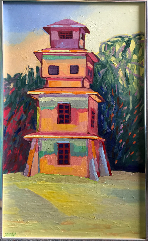 Title unknown (Prayer Tower at Green Lake Conf. Center?) by Olimpia Ogilvie