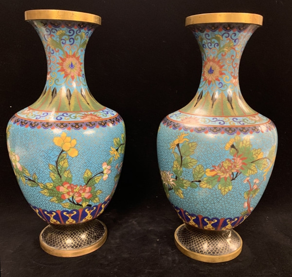 Cloisonne vases by Chinese culture