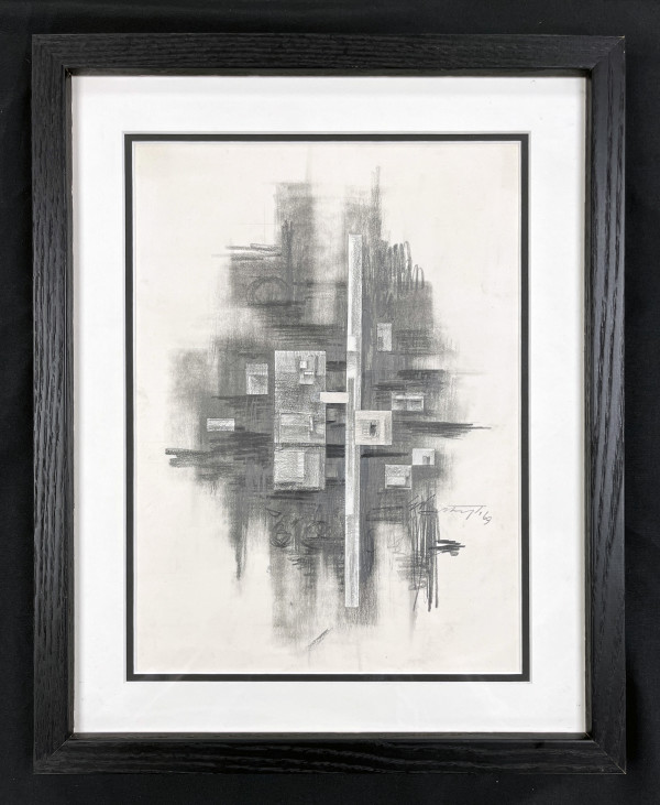 Title unknown (black and white geometric abstraction) by Erwin M. Breithaupt Jr.