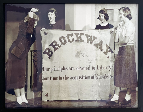 Students Holding the Brockway Banner