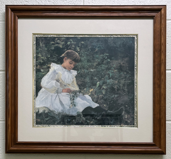 Girl in garden (reproduction)