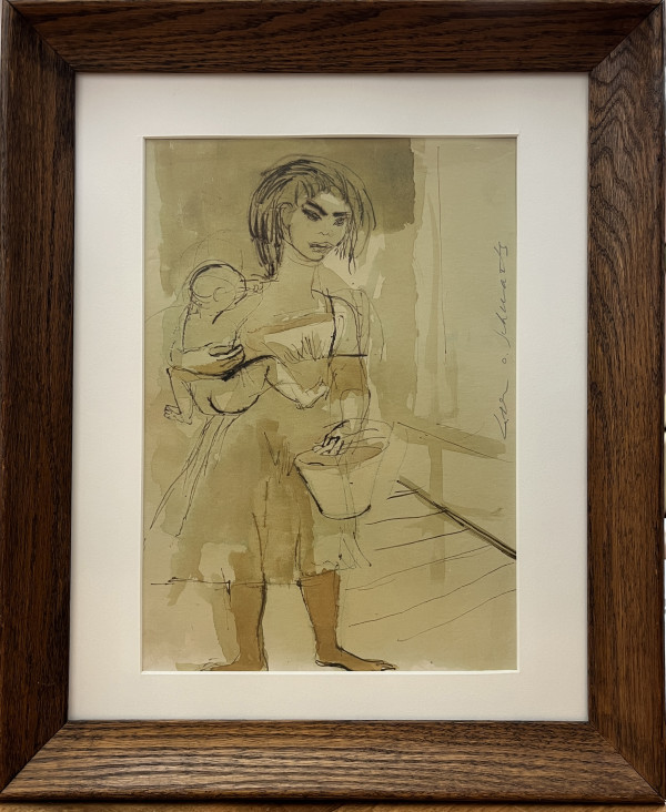 Ink and wash by Lester O. Schwartz