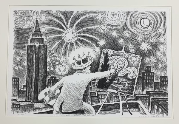 Vincent Paints July 4th Fireworks Over Manhattan by Greg Constantine