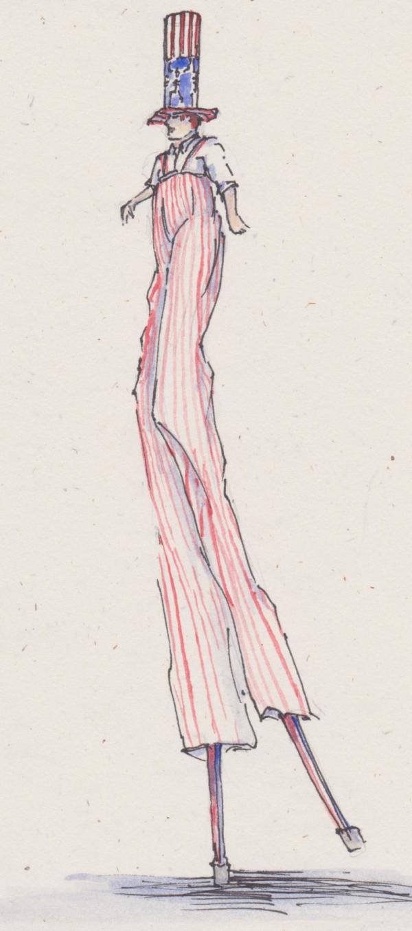 Man on Stilts by Elizabeth Stathis 