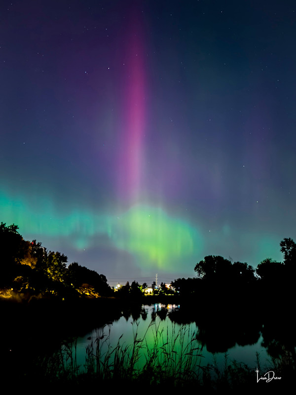 Aurora at Shingle Creek (black frame) by Lisa Drew