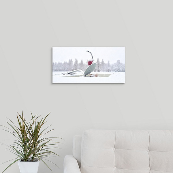 Spoon and Cherry in Winter (metal print) by Lisa Drew