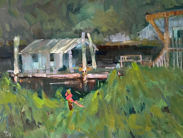 Oyster Farmer's Boathouse by Patti McNutt