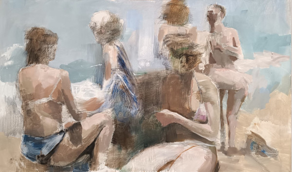 The Dance of Blue IV > Water Paintings - Beach by Meinke Flesseman, Image 1.