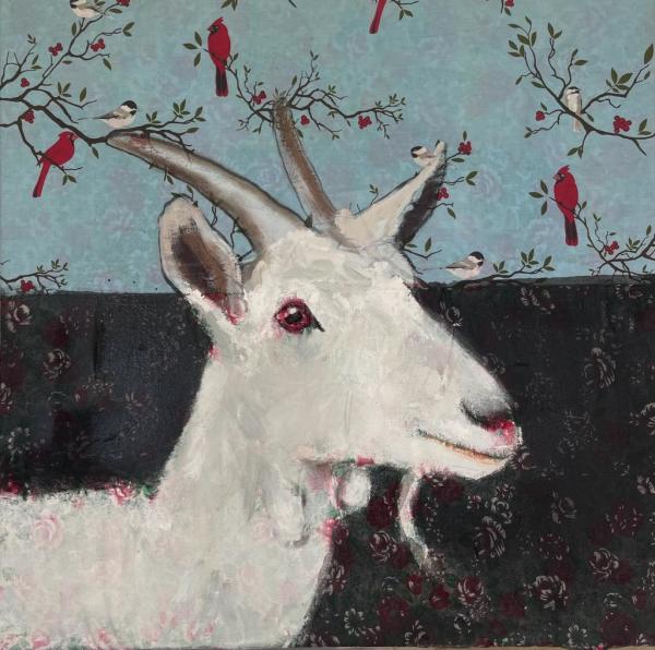 Goat & Birds by Meinke Flesseman