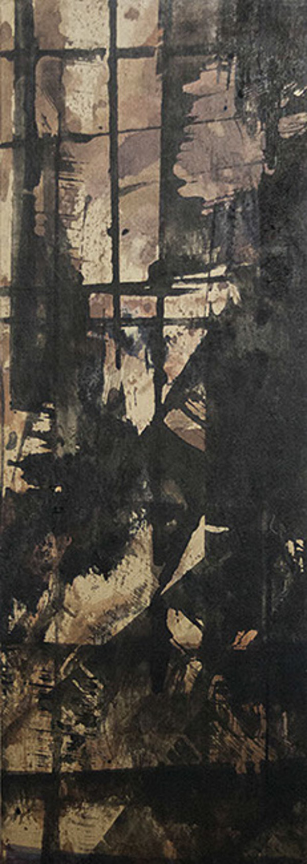 Ink Scape on Board with a Grid by Richard Morrison