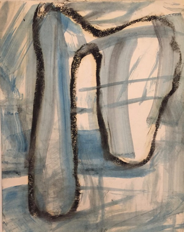 One of a series of ten blue lingums by Richard Morrison