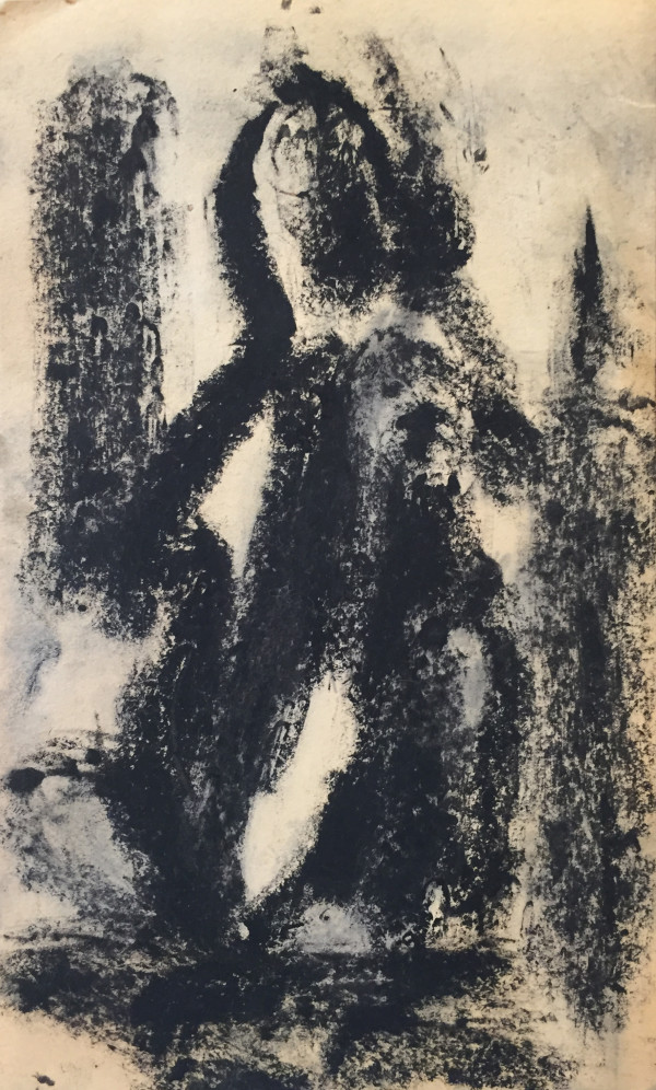 Oil Stick Standing Figure by Richard Morrison by Richard Morrison