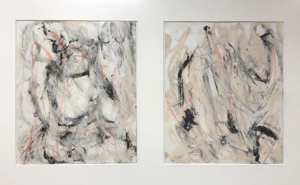 Diptych in Oil stick by Richard Morrison
