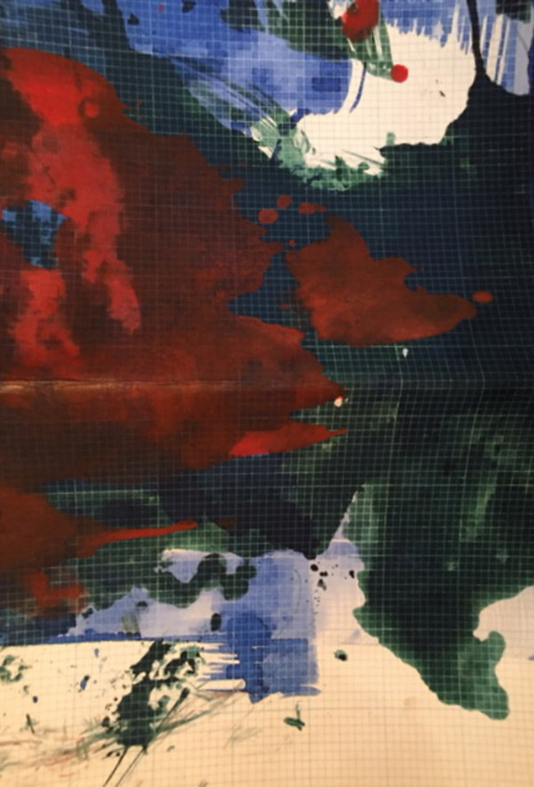 Untitled Red, Green, Blue Abstraction on a Grid by Richard Morrison