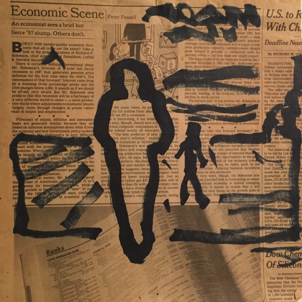Two figures on Newsprint by Richard Morrison