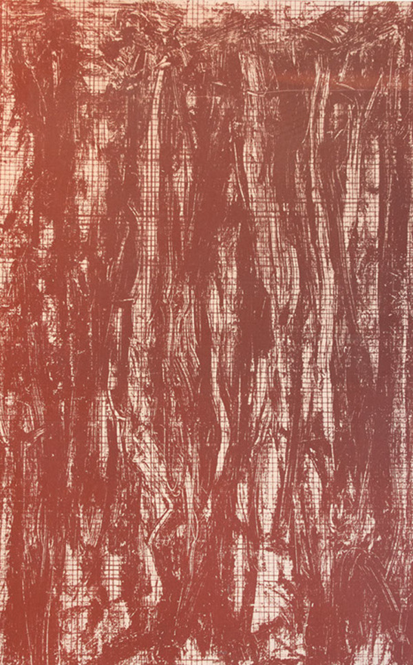 Abstraction on a Grid in Red Umber by Richard Morrison