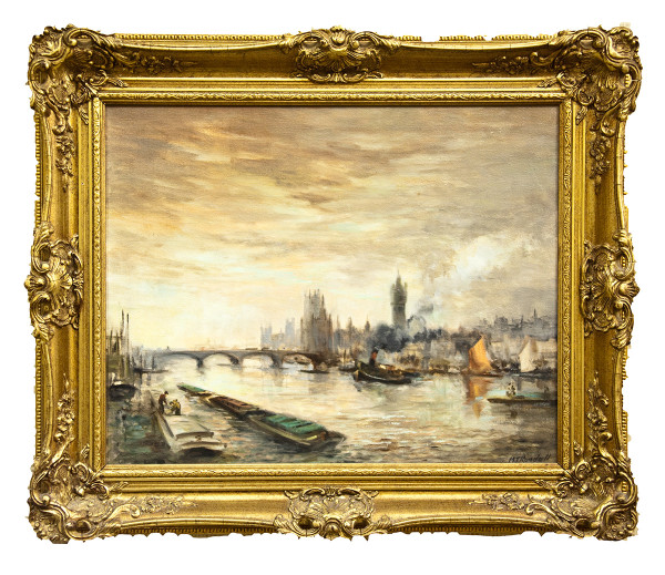 Thames landscape by M.T. Randell