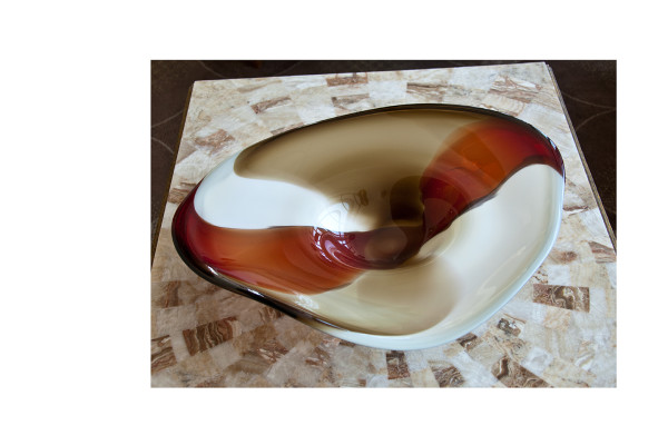 Pistachio Twilight Platter by Twisp River Glass
