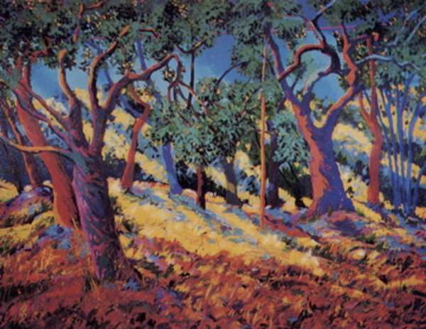 Monks Sunlit Olive Grove by The Estate of Don Blaisdell
