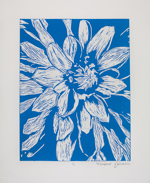 Royal Blue Dahlia by Margaret Galvin Johnson