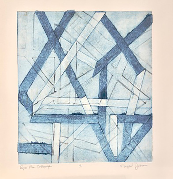 Royal Blue Collograph by Margaret Galvin Johnson