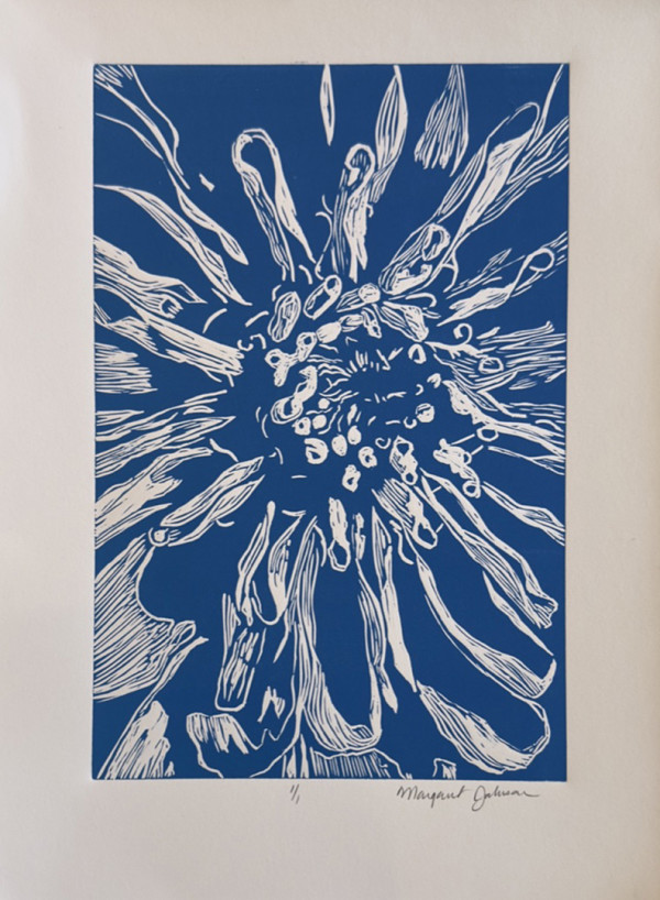 Royal Blue Mum I by Margaret Galvin Johnson