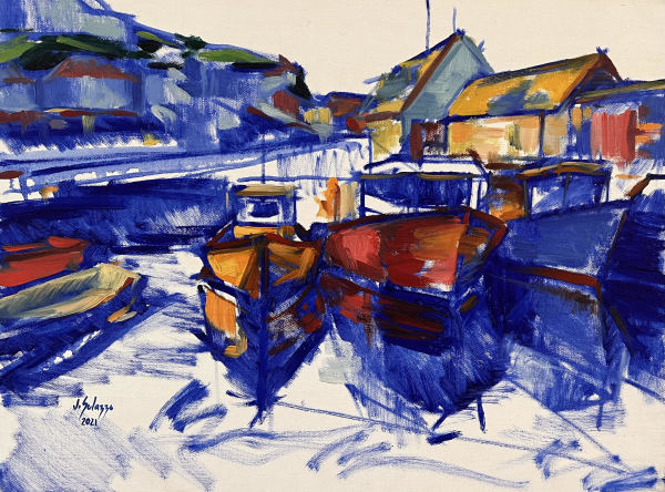 Blue Harbor by Julia Solazzo Art