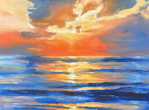 SUNSET AT SEA by Julia Solazzo Art