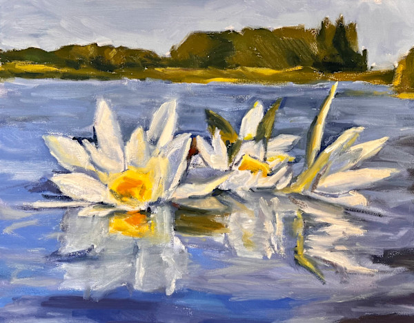 SUNLIT WATER LILLIES by Julia Solazzo Art