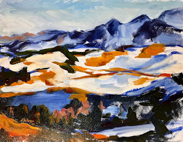 SNOW COVERED PEAKS by Julia Solazzo Art