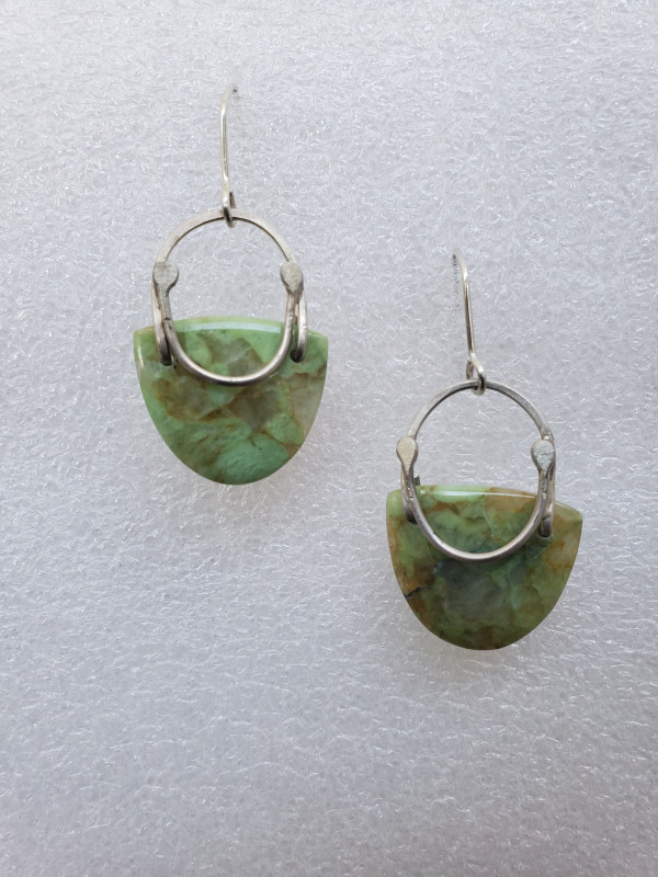 Chrysocolla and Silver Earrings by Joyce Watts Coolidge