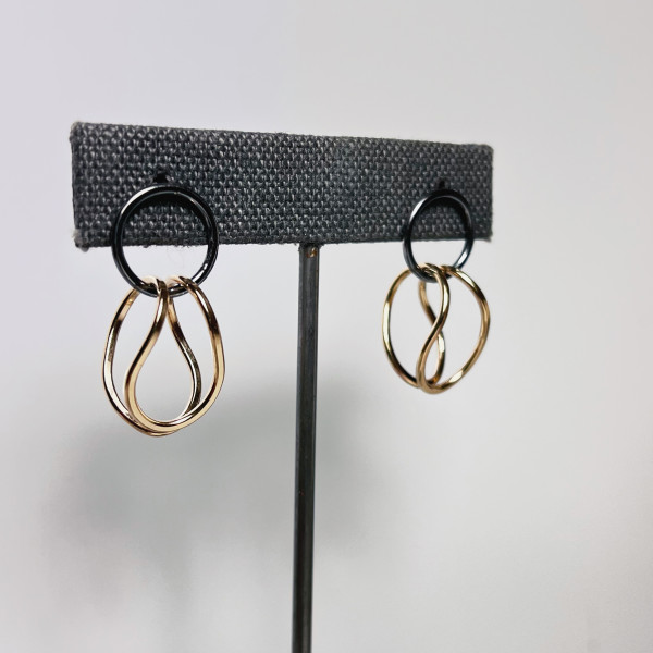 Foxtail Stud Earrings, single link by Caroline Davis