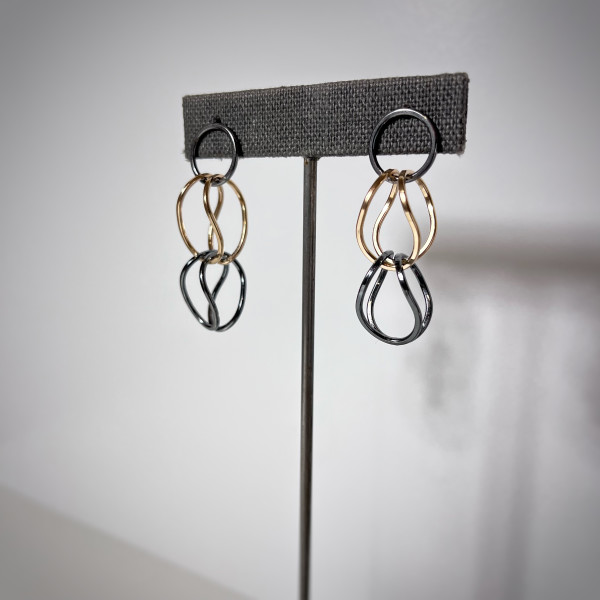 Foxtail Stud Earrings, double link by Caroline Davis