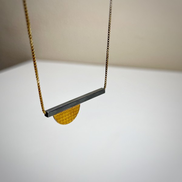Keum Boo Moon Bar Necklace (with gold chain) by Caroline Davis