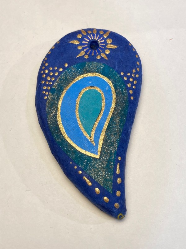 Blue and green ornament - Native Spirit by Guylaine Gelinas