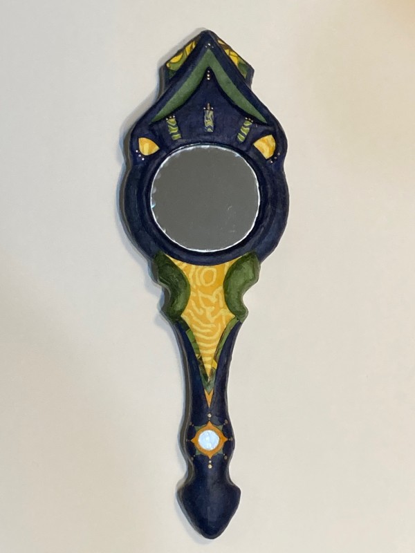 Hand Mirror - The Blue Compass by Guylaine Gelinas