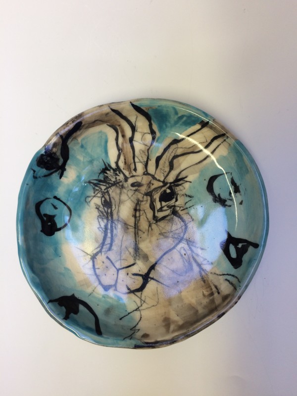 Porcelain Animal Plate by Trudy Skari