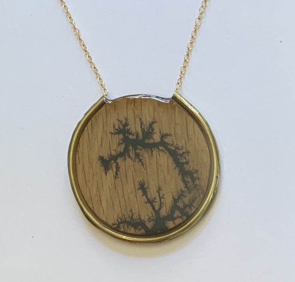 Round Wood Burn Necklace by Paul Guillemette