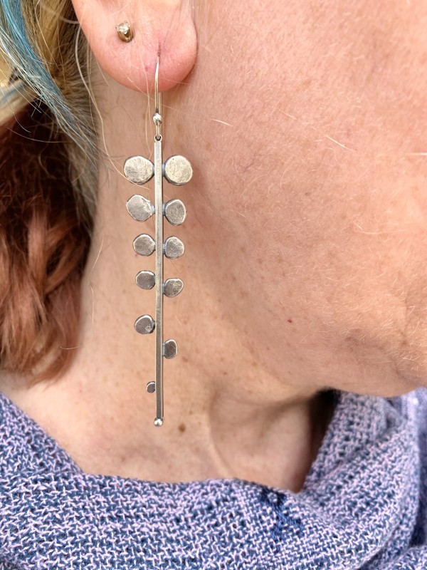 Long Organic Stem Dangle Earrings by Joan A Wescott