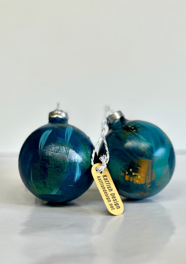 Upcycled Glass Hand-painted Ornaments - Small by Kathy Fisher