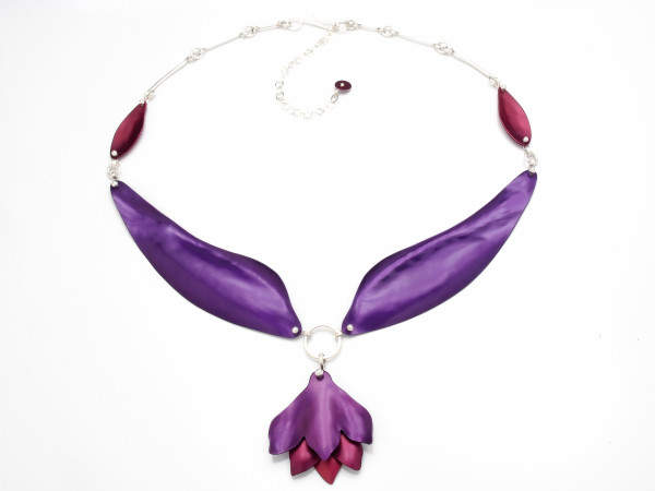 Fuchsia Collarbone Necklace by Mandy Allen