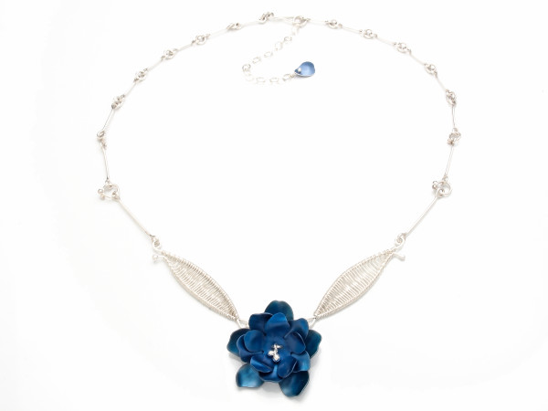 Blue Flower Necklace by Mandy Allen