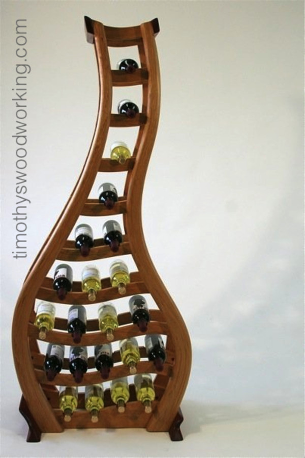 "Tipsy" wine rack by Tim Carney