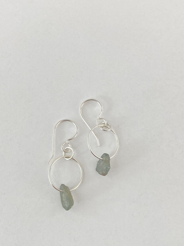Small Circle Earrings, green by Clare Clum