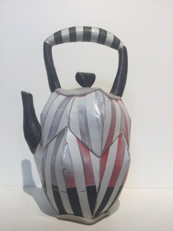 Red striped teapot by Samantha Briegel