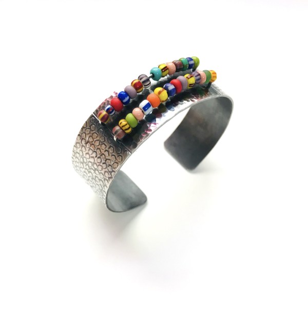 Textured and Beaded Bracelet by Laurel Nathanson