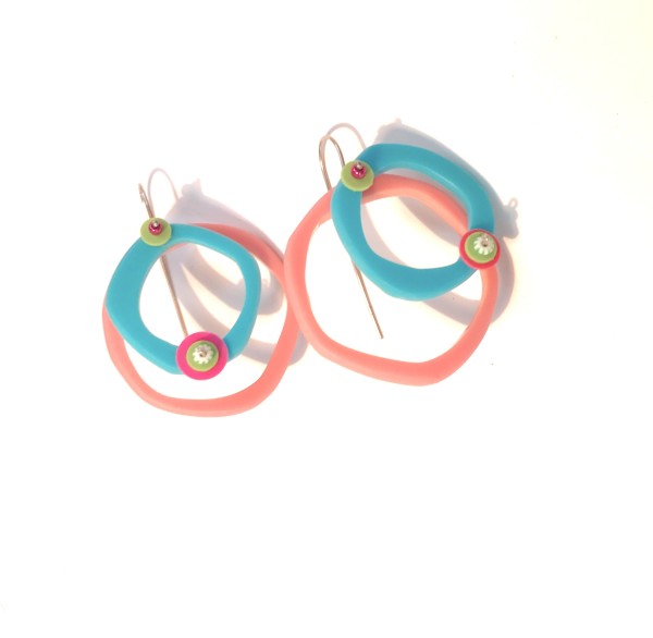 Double Wobbly Donut Earrings by Laurel Nathanson