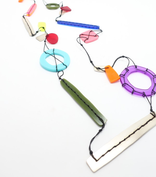 Stitched Multi-Colored Necklace by Laurel Nathanson
